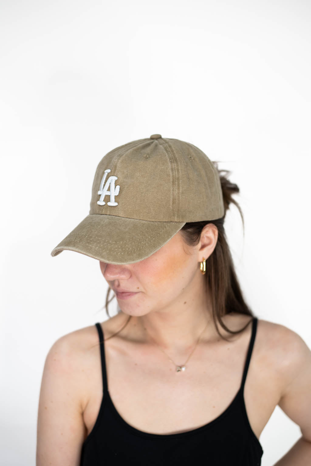 LA Embroidered Vintage Wash Baseball Cap