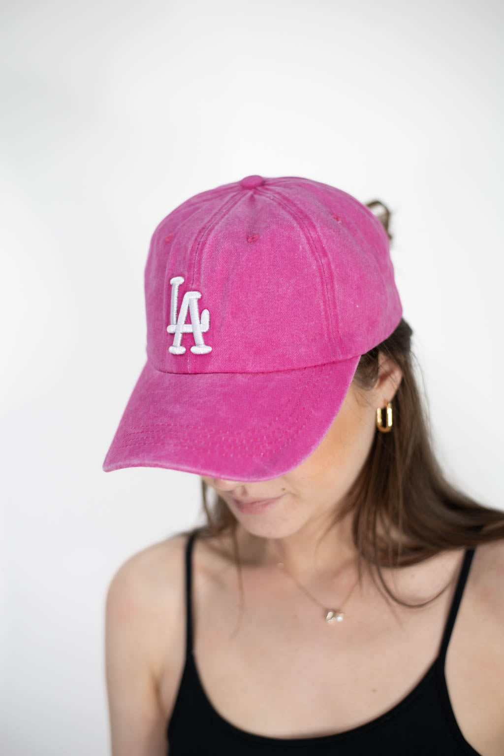 LA Embroidered Vintage Wash Baseball Cap