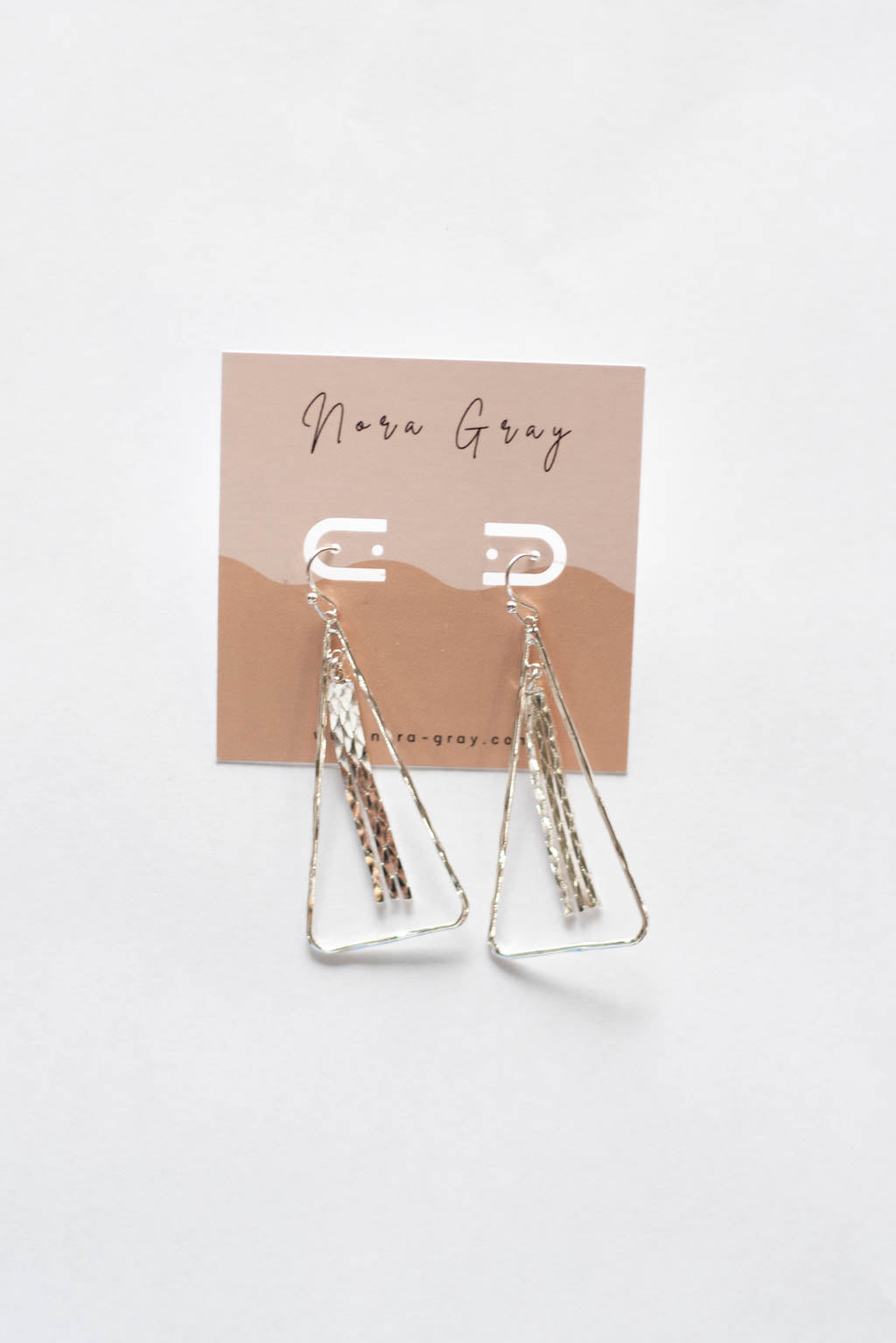 Triangle Cast Chain Charm Earrings