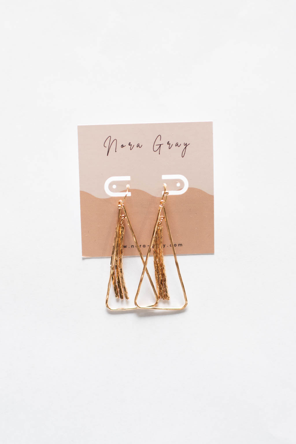 Triangle Cast Chain Charm Earrings