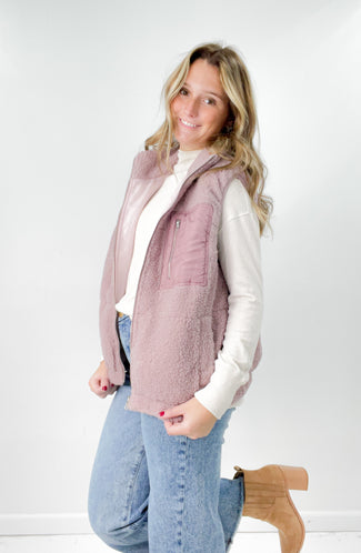 Fleece Thin Padding Zip Up Vest