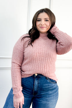 Chunky Ribbed Mock Neck Sweater