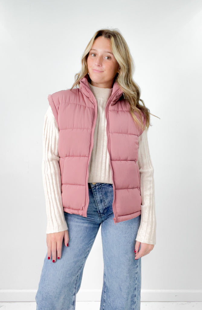 High Neck Comfy Puffer Vest